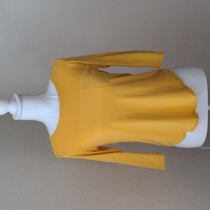 Talbots S golden yellow blouse shirt